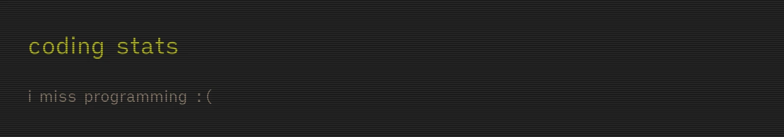 no more coding stats
